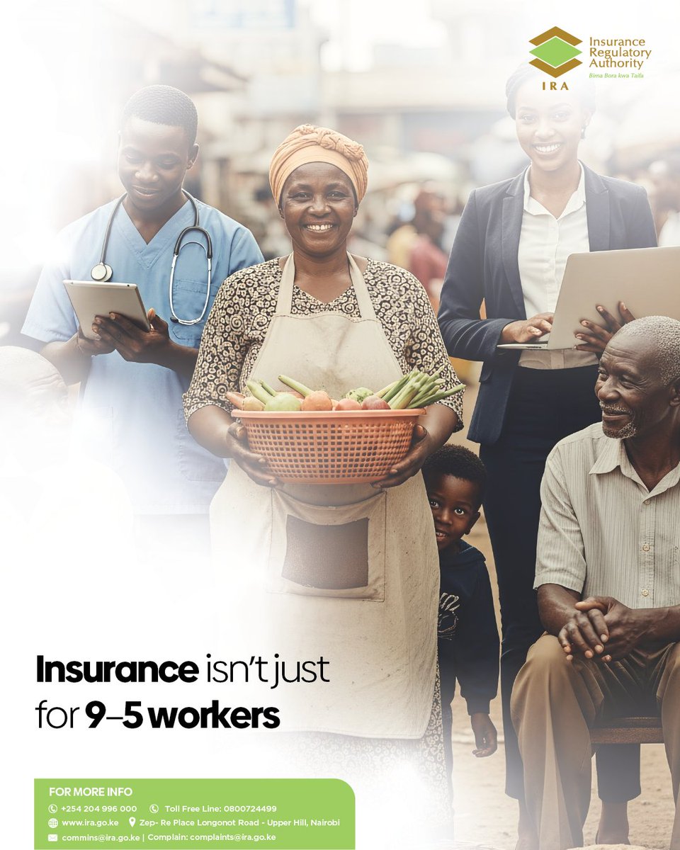 Digital innovation has opened new doors for protection-whether you’re a freelancer, rider, gig-worker, creator, or online entrepreneur.

Flexible, on-demand insurance is evolving to fit modern livelihoods and ensure no one is left out.

#FahamuBima #IRAKenya