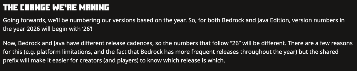 bro we are getting minecraft 26 before minecraft 2