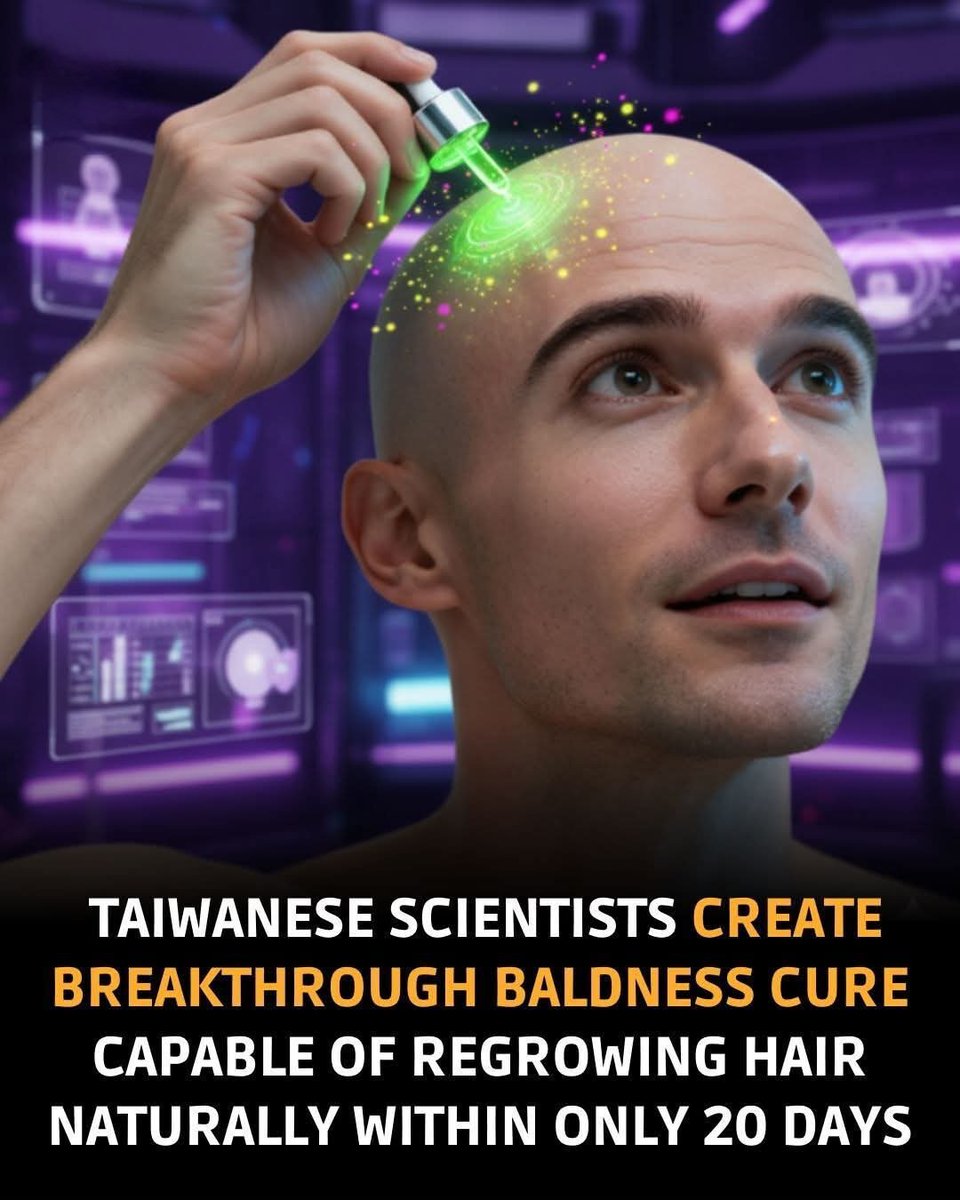 ShiningScience's tweet image. Scientists in Taiwan have discovered a new way to wake up sleeping hair follicles using special natural fatty acids found in our own bodies. In lab tests on mice, this gentle serum brought back visible hair in as little as 20 days — no surgery, no hormones, no harsh chemicals.…