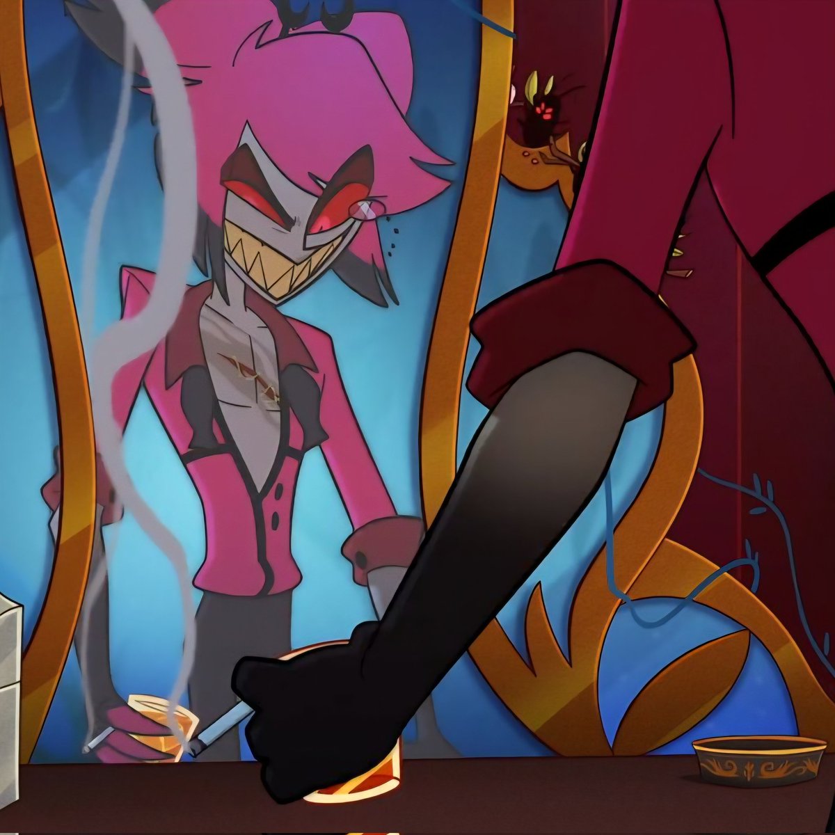 blujukes's tweet photo. Alastor in this scene is life altering 

#HazbinHotel #HazbinHotelAlastor https://t.co/Rgg6XFWWx5
