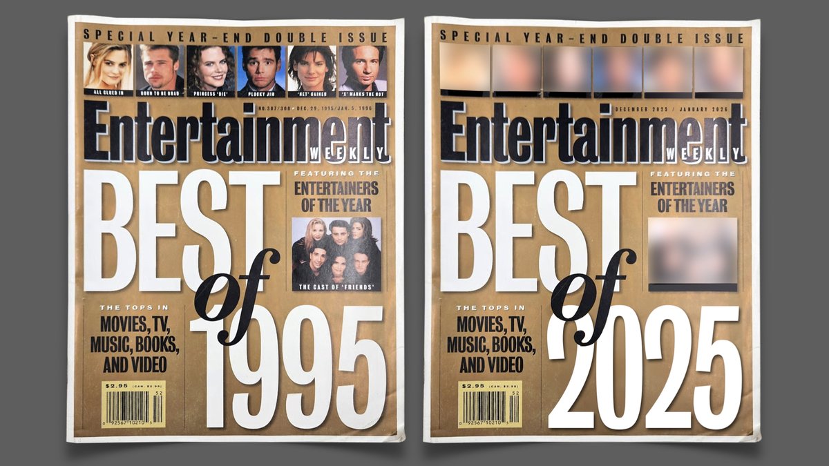 The Year That Was ... I miss the old <a href="/EW/">Entertainment Weekly</a> Year-End covers. Who would be on the 2025 cover? <a href="/Newmanology/">Robert Newman</a>