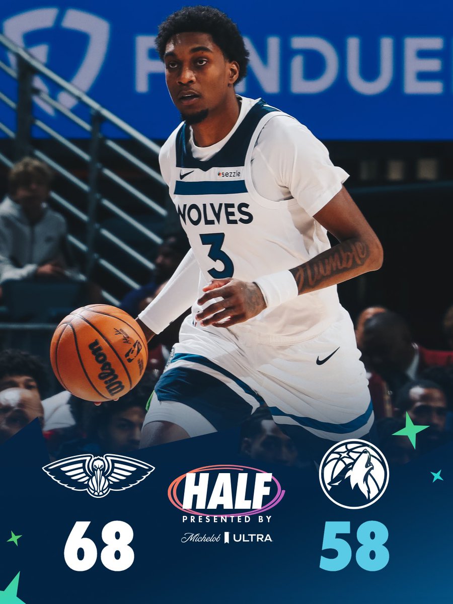 Timberwolves's tweet image. at the half.