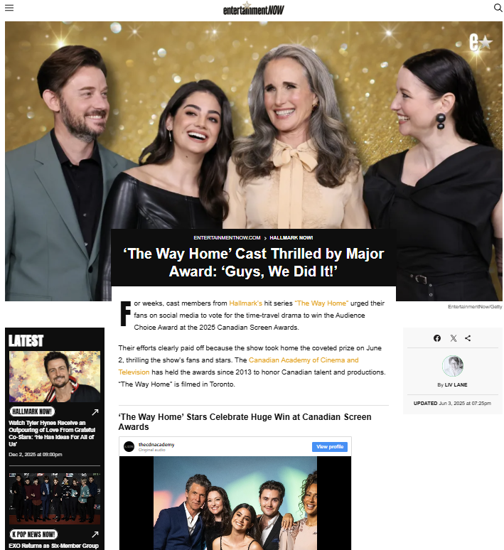 ameetee's tweet photo. .@Netflix More power of the #WayHomeFans.  Getting the show to win a major award when it wasn't even on the original ballot.  This was just 6 months ago.  #SaveTheWayHome #TheWayHomeS5 https://t.co/jLOrVtOeQJ