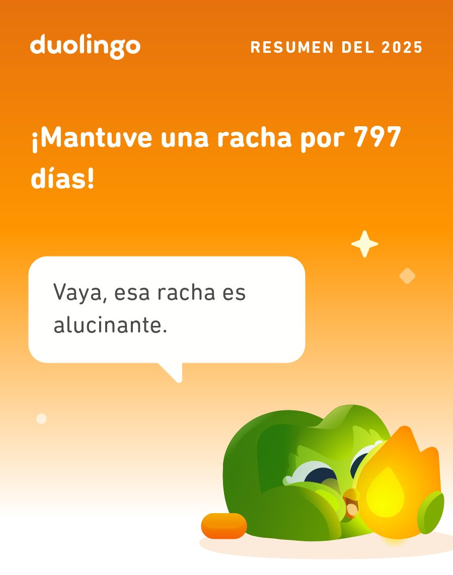mariuxinavarro's tweet photo. ¡Miren cuánto aprendí en Duolingo este 2025! ¿Qué tal ustedes? #Duolingo365 https://t.co/2Zy99TbDrK