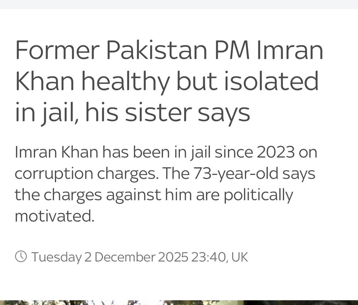 تین ہفتے تک عمران خان کی خاندان سے ملاقات نہی ہوئی تو وہ ملکی اور انٹرنیشنل خبروں کی زینت بنا رہا - 

آج خان کی اپنی بہن ڈاکٹر عظمی سے ملاقات ہوئی تو یہ ملاقات آج ملکی اور غیر ملکی نیوز میں رپورٹ ہوتی رہی - 

جو جو اڈیالہ جیل کے باہر گیا میڈیا کا موضوع بنا رہا - 
جو اڈیالہ کے