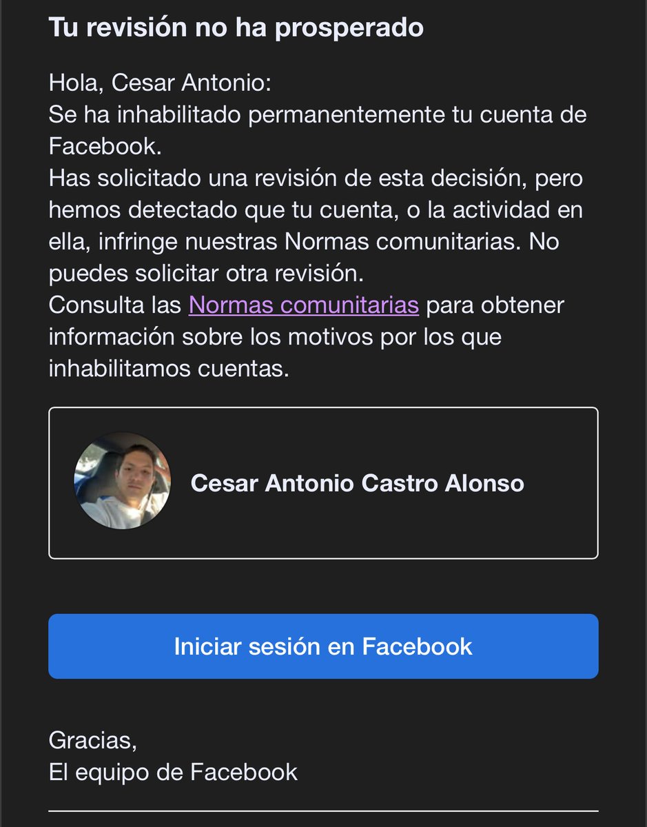 Cesar_Alonso22's tweet photo. Que gran problema es que sean una misma empresa, ya solo falta que me inhabiliten permanentemente whatsapp también… https://t.co/5HHttfcktn