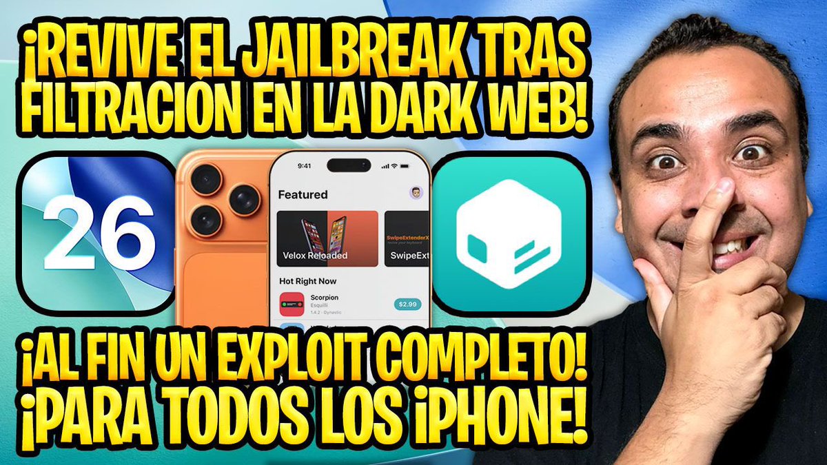 ProfeJuAntonio's tweet image. 🔥 NUEVO FULL JAILBREAK #EXPLOIT #iOS26 HIZO TEMBLAR LA DARK WEB 🔥

🎥 youtu.be/DmVtuZztFdc

📲 Compatible con todos los #iPhone #iPad y #Apple no tiene idea cómo solucionar este #0day ✨

🧩 Todas las piezas del rompecabezas juntas y listas para el tan anhelado #Jailbreak ⚡️