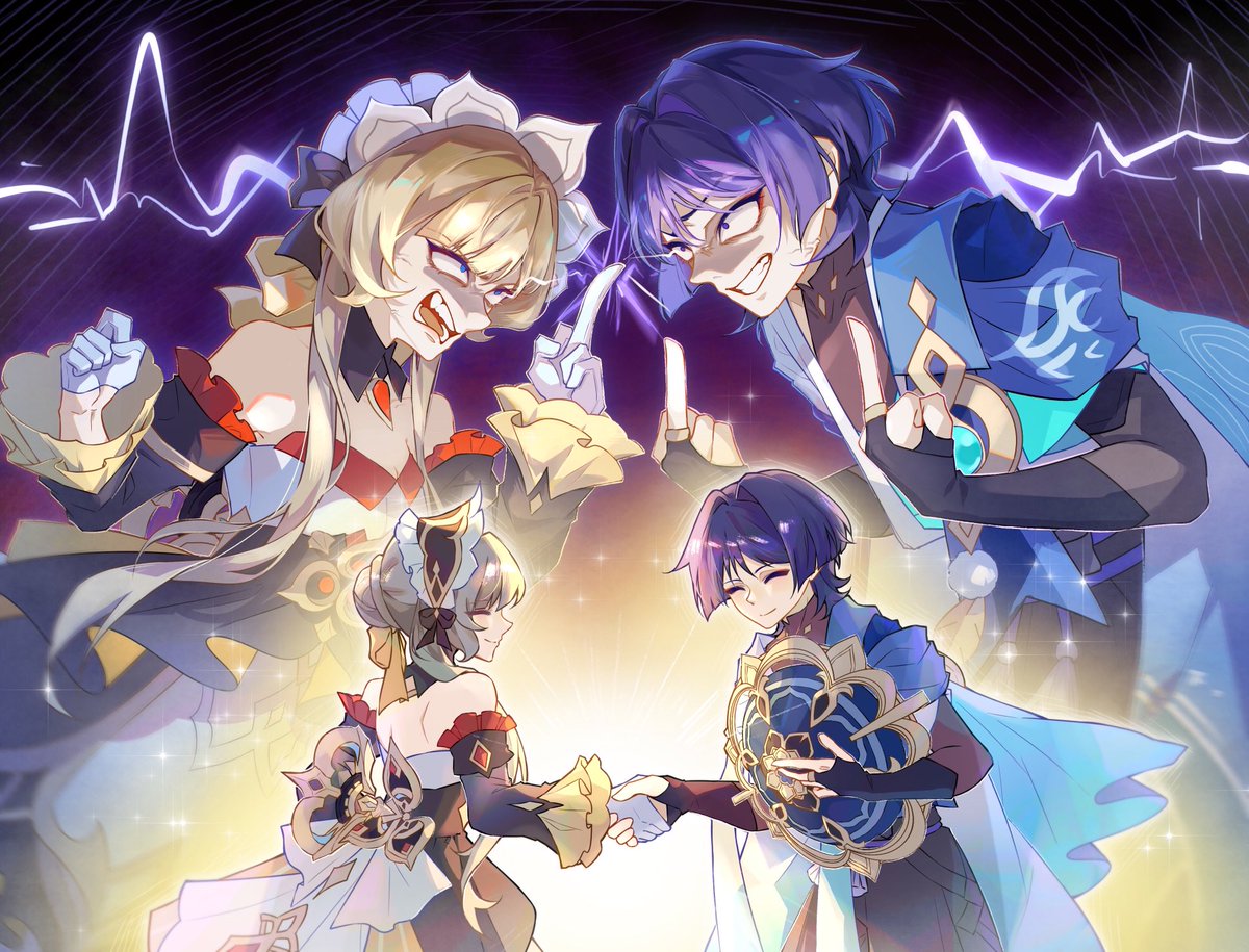 girls881520's tweet image. 🐱VS🐱#genshinimpact #wanderer #Sandrone