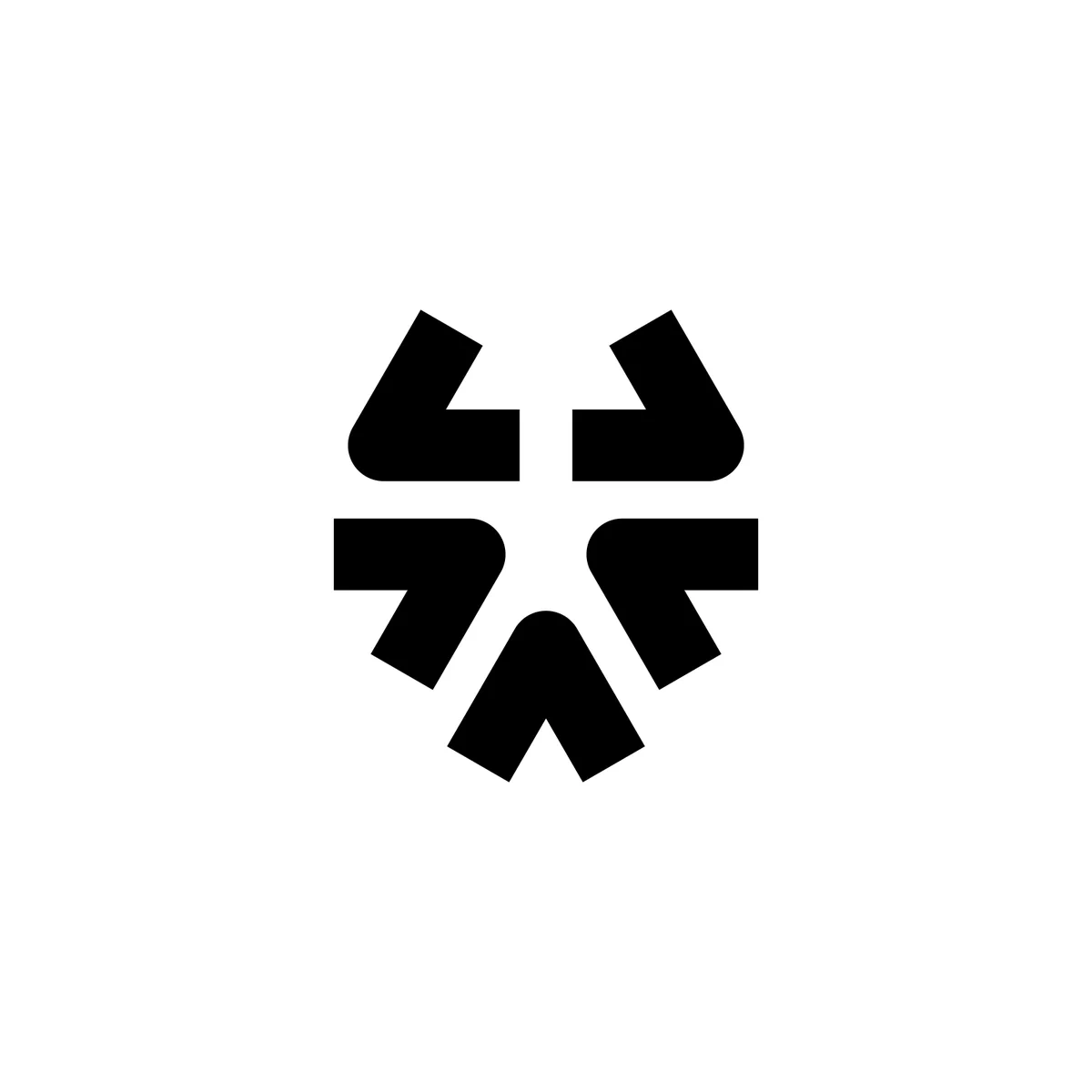 Five caret figure logo design
