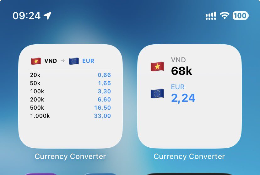 Criei um aplicativo bem básico para exibir um widget de conversão rápida de moedas. Claro que não é o primeiro conversor