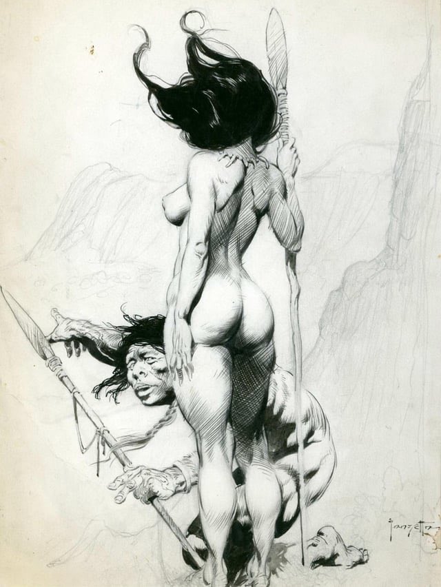 「Pencil illustration by Frank Frazetta (1」|Benのイラスト
