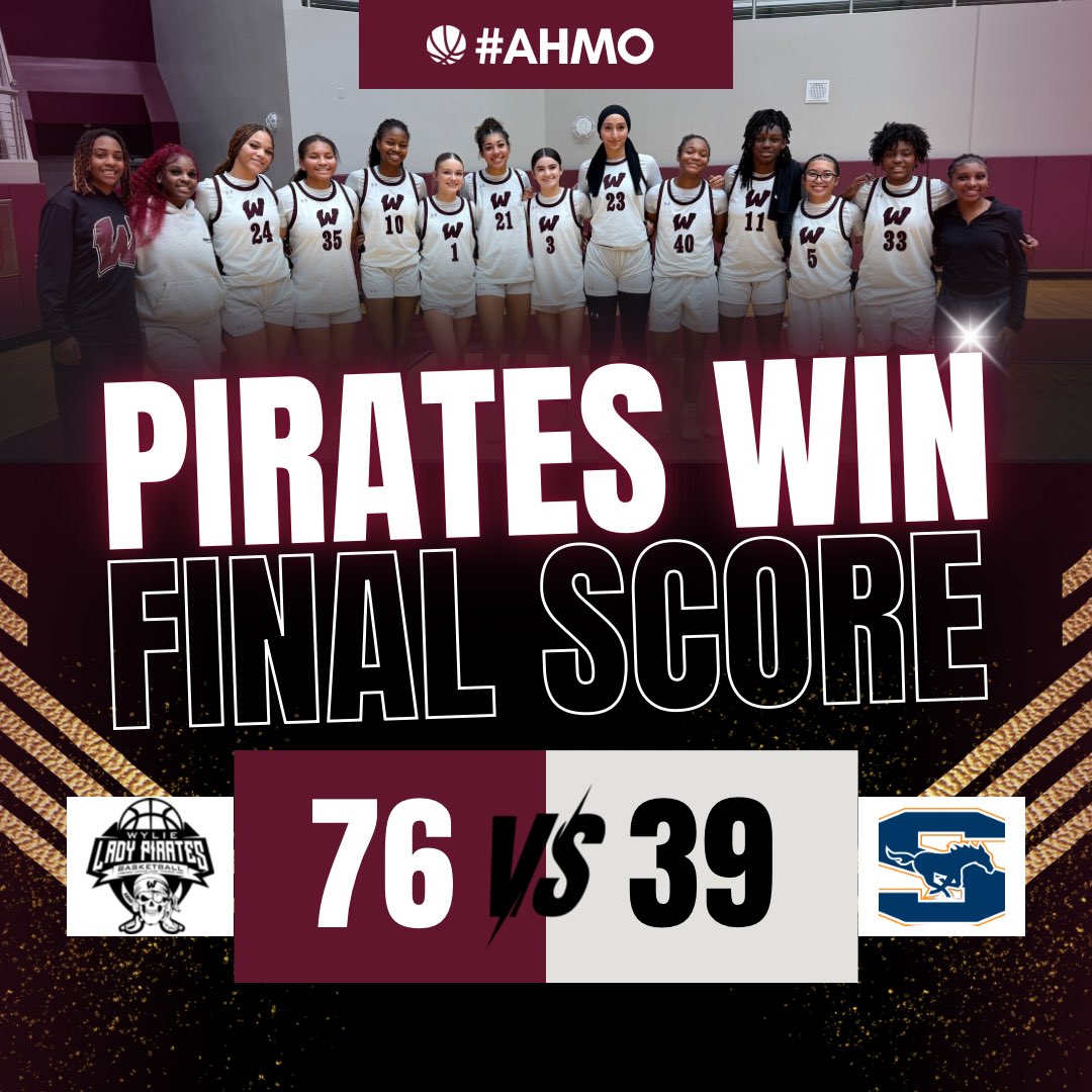 wyliegirlsbball's tweet photo. First home game of the year 🟰 CLEAN 🧹🧹🧹 of Sachse!

#AHMO 🏴‍☠️ https://t.co/FVKUnMOBps