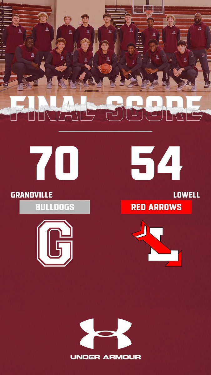GrandvilleBBall's tweet image. 🏀 FINAL SCORE 🏀

Grandville: 70
Lowell: 54

Leading Scorers 📊
Anthony Richardson - 28pts
Brendan Vanderhart - 16pts
Carter Wade - 12pts

#GoDawgs / #WinTheDay