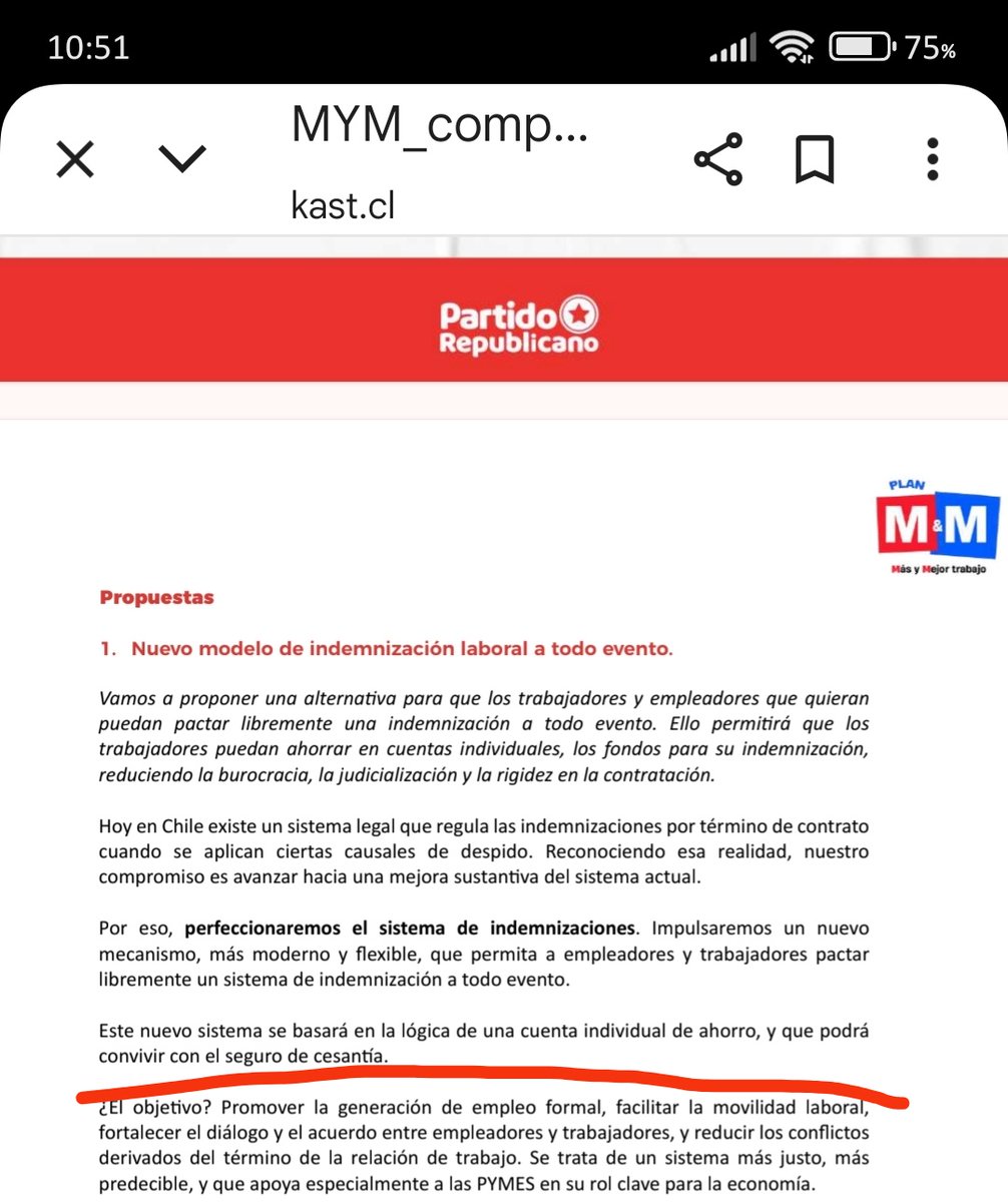 Iba a votar por Kast pero leí su propuesta de eliminar la Indemnización por años de Trabajo y me hizo cambiar de opinión, es un abuso con los Trabajadores, votaré por Jara...!