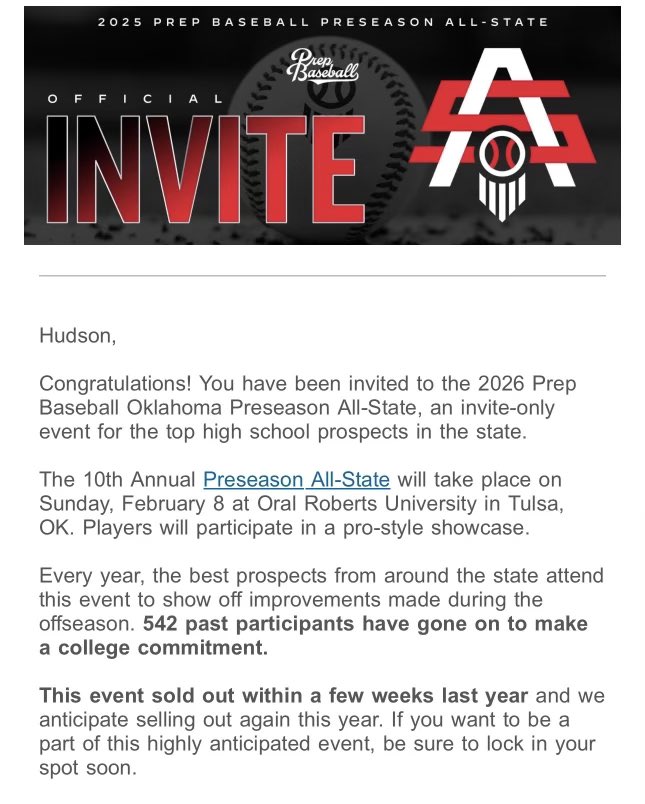 HudsonD1x's tweet photo. Thank you @PrepBaseballOK for the invite, will be a fun event to be at. 
@bkcometsBB 
@jucoroute https://t.co/Ffako7COqr