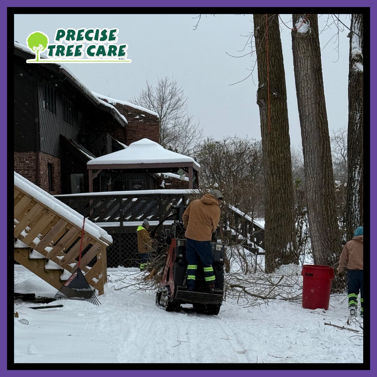 PreciseTreeCare's tweet image. Winter mode, activated, frozen boots included 🥾❄️✅

Photos from Monday &amp;amp; Tuesday this week with Albino &amp;amp; crew, the snow and cold didn’t stop them. We work year round. When conditions are safe, our crews are out doing what we do best, keeping your projects moving forward 🌲💪