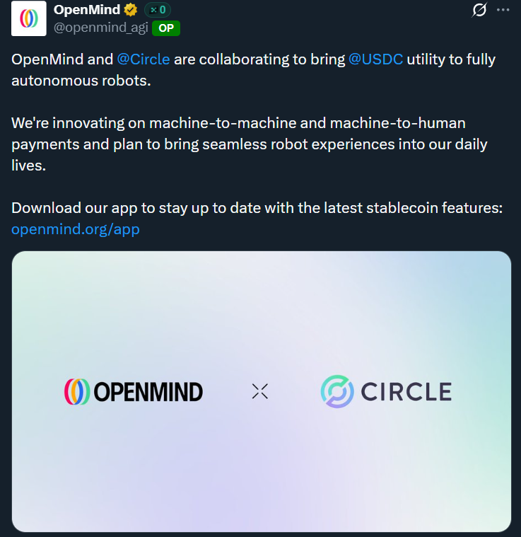 steelorian's tweet image. 와 @circle x @openmind_agi  협업이라니!!!! 
엄청난데요. 전략적 기술적 생태계적으로
이 협업은 OpenMind 입장에선 매우 큰 의미입니다.
한번 보시죠~~!! 

OpenMind 입장에서 이 협업이 좋은 이유!
1. 로봇·AI 에이전트 경제의 결제 표준을 잡을 기회
Circle은 USDC를 발행하는 글로벌…