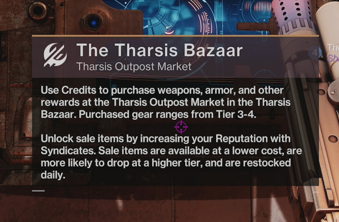 No t5s from the Tharsis Bazaar is a massive bruh moment.