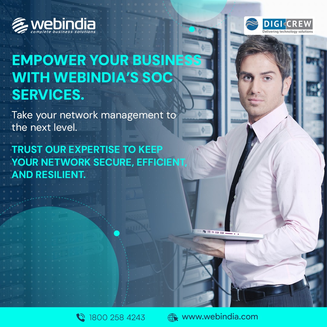webindiaservice's tweet image. Elevate your business with scalable SOC services from Webindia. Stay informed, stay proactive, and ensure seamless business operations.
#managedsecurityoperations #SecurityOperations #webindia #digicrew