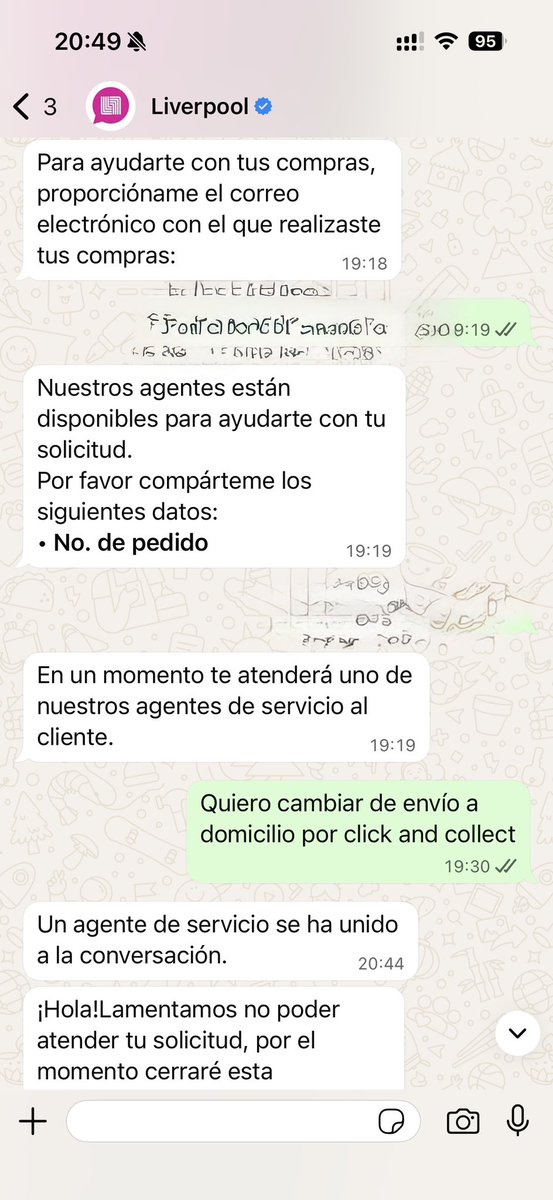 albertosandel's tweet photo. Pésimo servicio @liverpoolmexico  dos horas esperando respuesta solo para decirme que ya terminó su horario de servicio. Pésimo. https://t.co/y5CNauJaWX