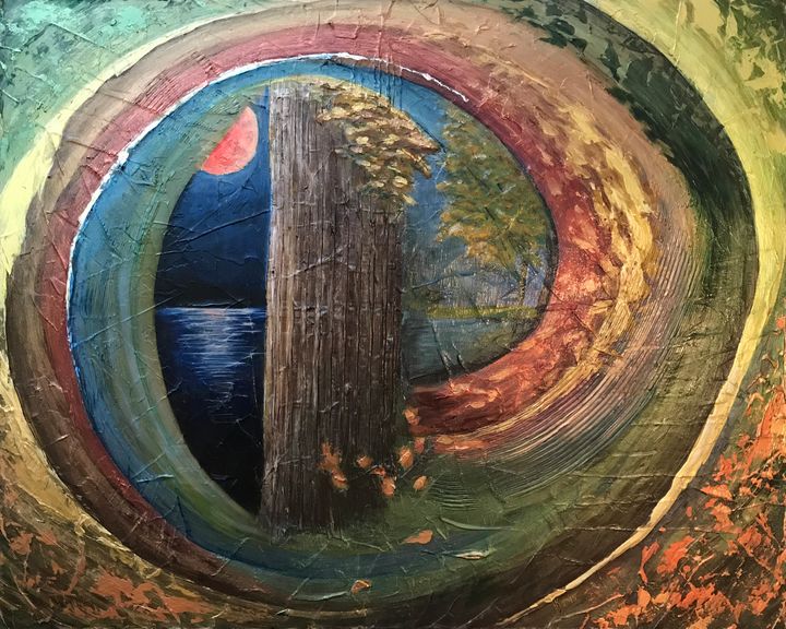 Art of the Day! "Autumn Awakens Harvest Moon". Buy at: ArtPal.com/kj?i=106283-3