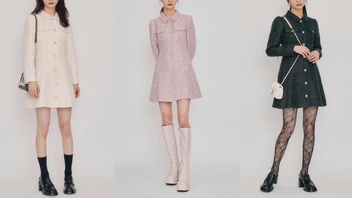 きらきらラメツイードがかわいい…♡
大人気美シルエットミニワンピシリーズからホリデーシーズンに着たくなる新作が登場❣️

𝗌𝖼𝗁𝖾𝖽𝗎𝗅𝖾ᝰ✍🏻
店舗 : 12/5(金)-