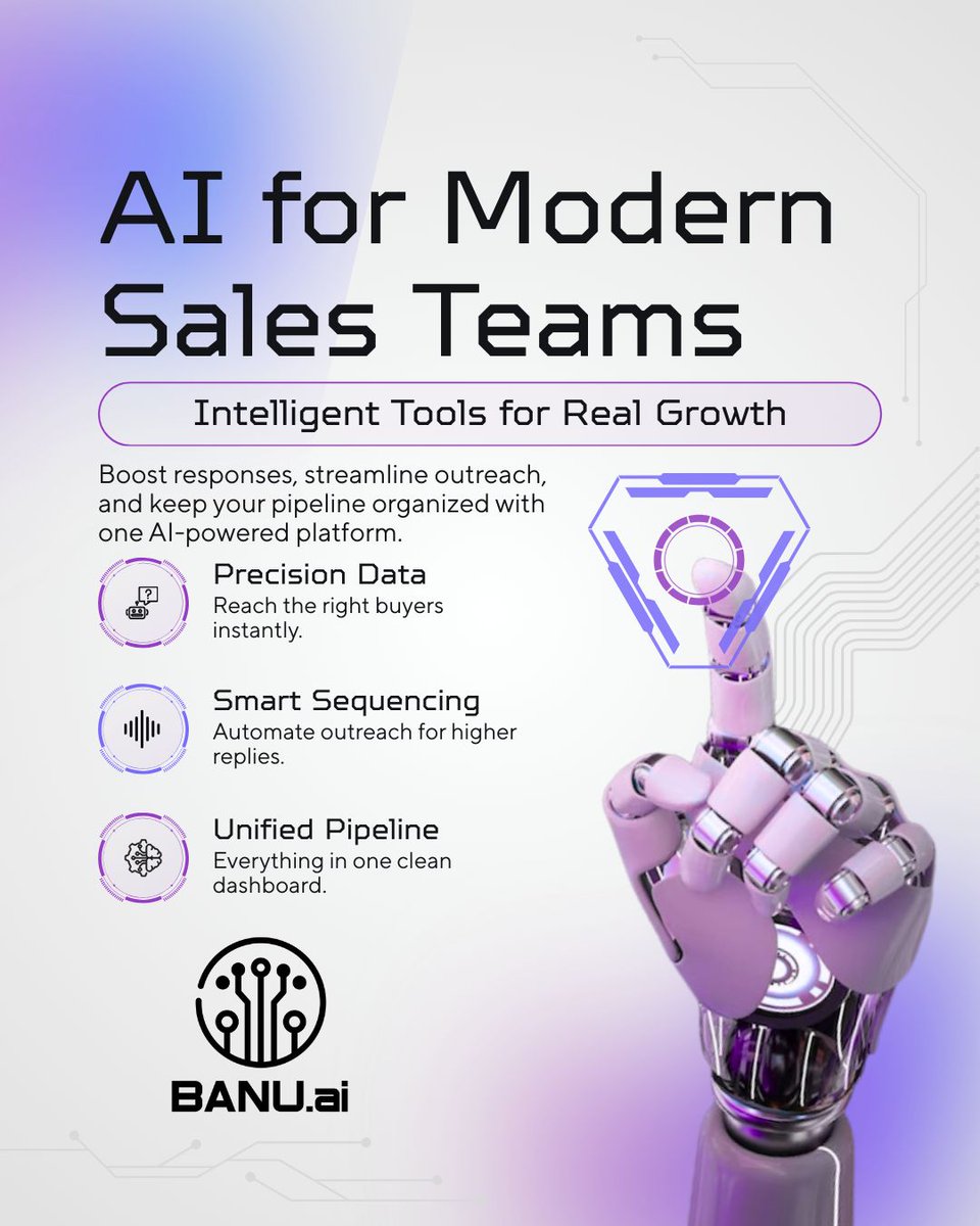 builtforbrokers's tweet image. Intelligent tools deliver real growth. Banu.ai unifies outreach, analytics, and automation in one platform.
#banuai #saas #salesautomation #leadgen #b2bmarketing