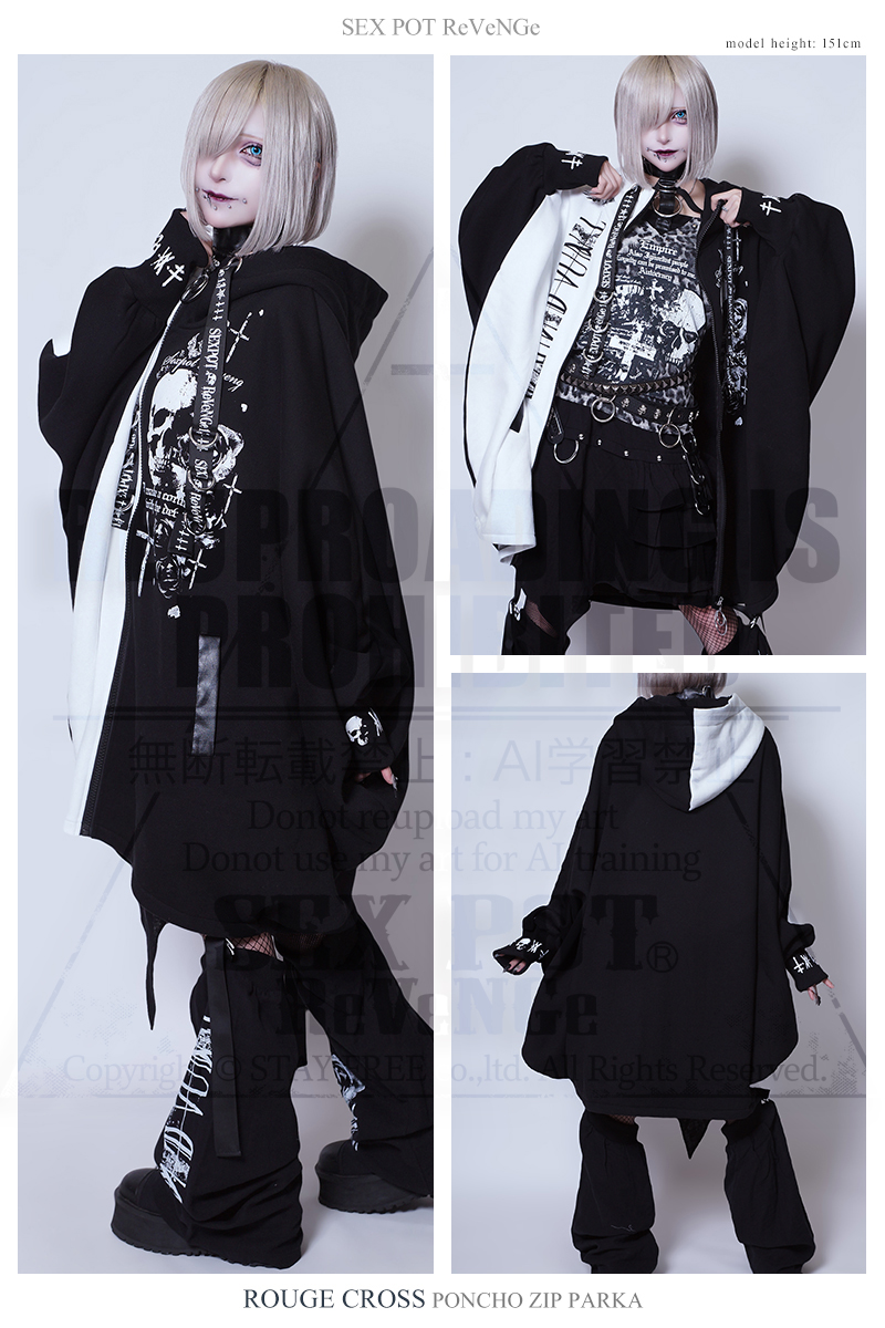 ☃️2025 AUTUMN & WINTER COLLECTION☃️ ROUGE CROSS PONCHO ZIP