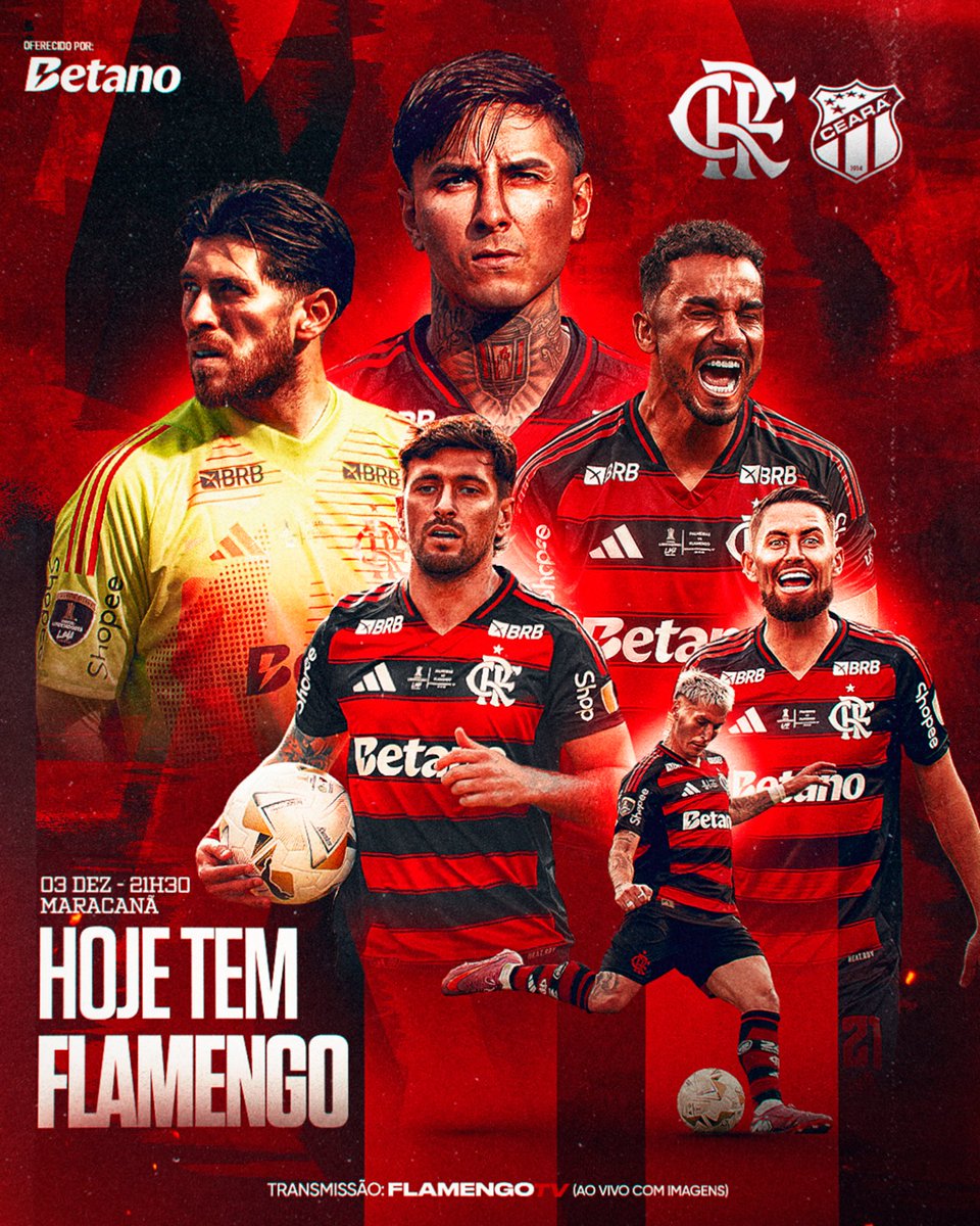 Flamengo's tweet image. HOJE É DIA DO MAR DE AMOR RUBRO-NEGRO INVADIR O MARACANÃ E APOIAR O MAIS QUERIDO NA BUSCA DE MAIS UMA VITÓRIA!

ALÔ, NAÇÃO! HOJEEEEEE TEMMMMMM MENGÃOOOOOOOOOOO!

A partir das 21h30, o Flamengo entra em campo na Casa do Inesquecível para enfrentar o Ceará, na penúltima rodada do…