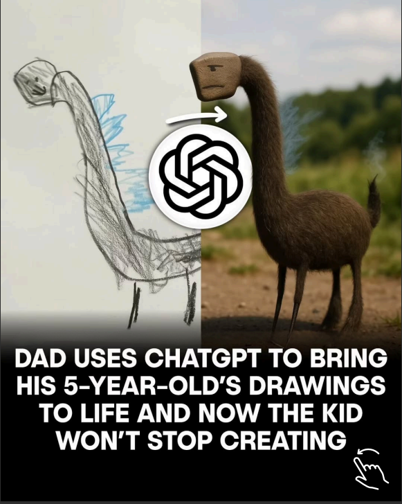 Adults fear AI.  
Kids play with it.

A 5-year-old sees ChatGPT as a magic mirror for imagination.

This gets wild.
Want the full AI art set?
RT + comment “See” (must follow) — I’ll DM it.

x.com/namd1nh/status…