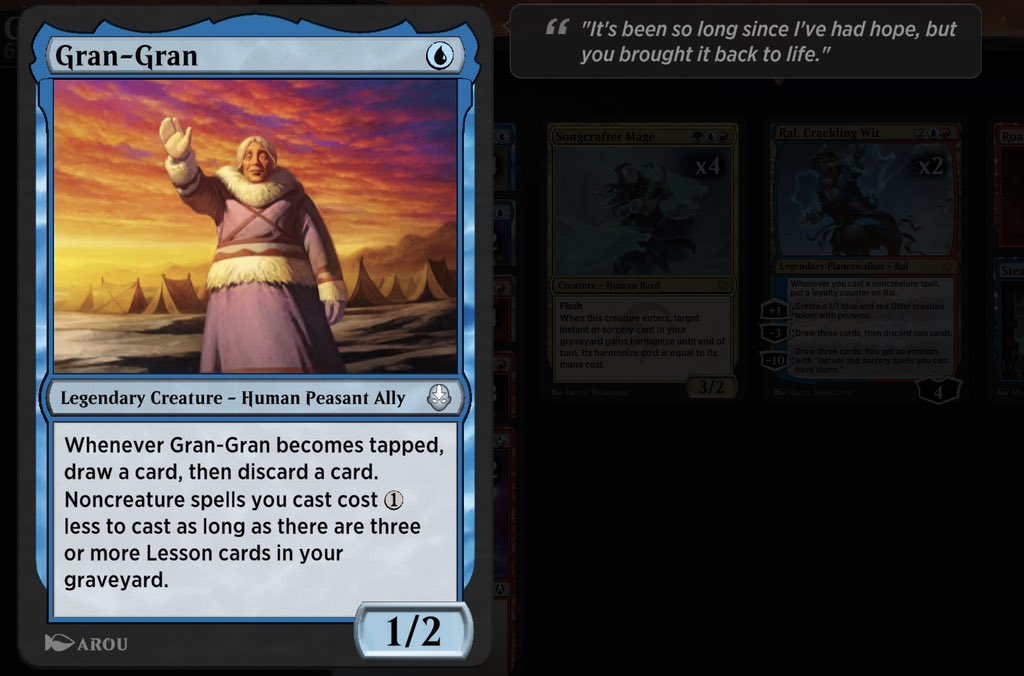 Alchemy Event 7-2
青赤緑Lesson
やはり3ドローの使い回しは良くない
 #MTGA_Alchemy