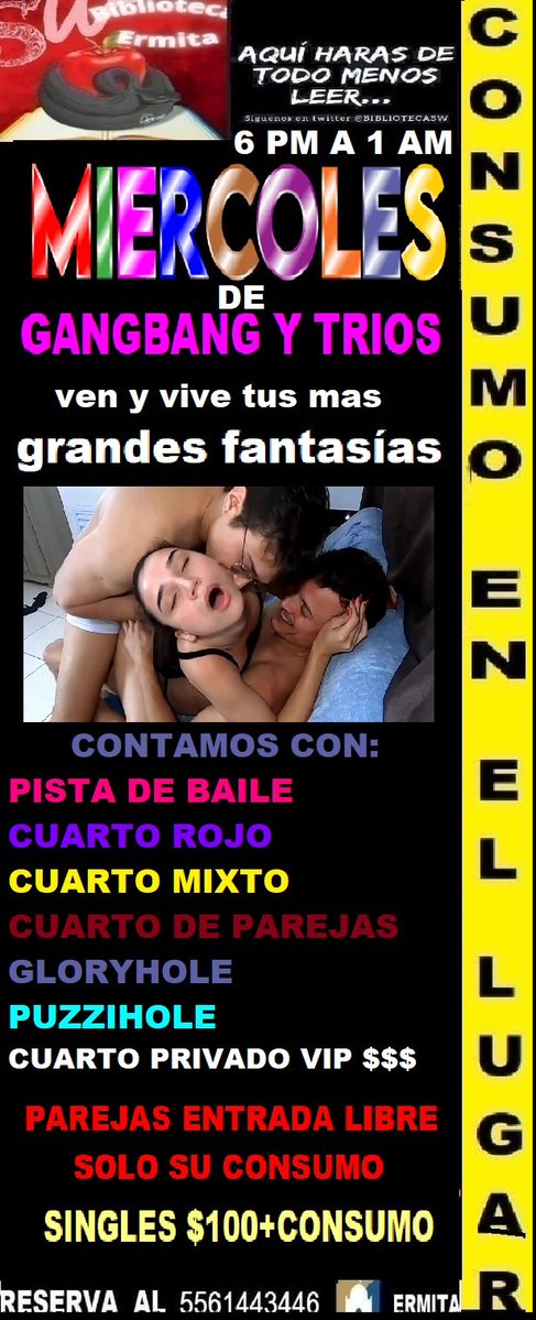 2 eventos en un mismo día los q se queden en el primer evento no pagan cover  del segundo reserva al <a href="/BIBLIOTECASW/">BIBLIOTECA SWINGER ERMITA</a> <a href="/SWBIBLIOTECA/">SW BIBLIOTECA ERMITA</a> <a href="/swexperiences1/">SWEXPERIENCES1</a> <a href="/Bibliotecasw1/">bibliotecasw Ermita BARBARA Y ARTURO</a> 5561443446