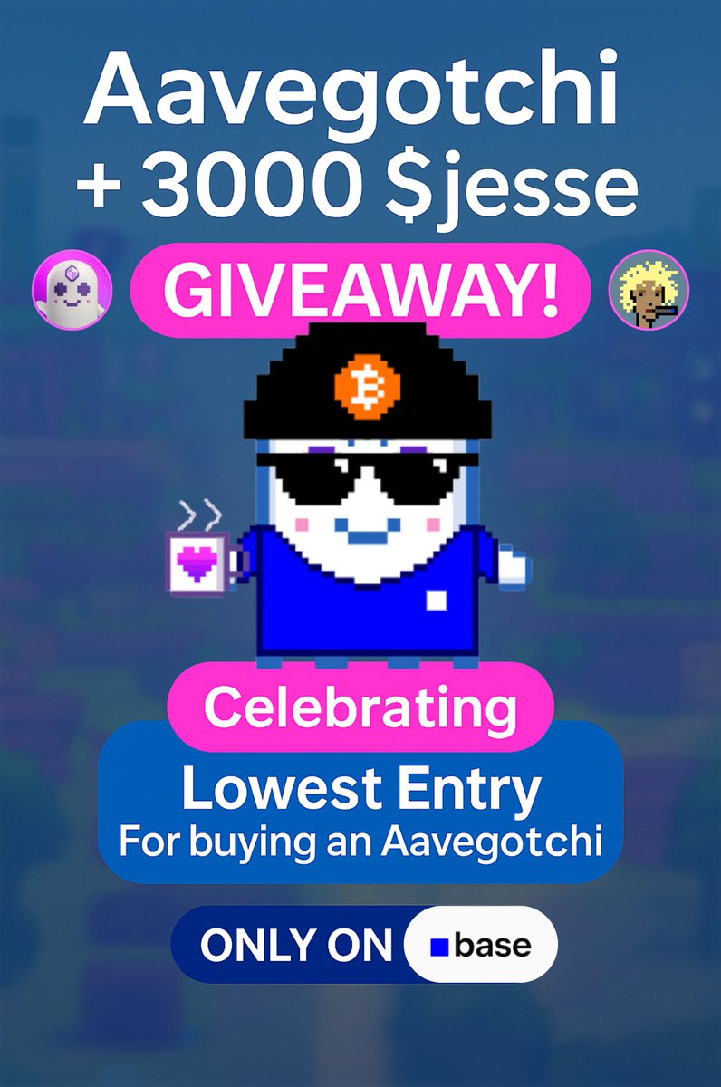 🚨 GIVEAWAY ALERT 🚨

“the barrier of entry to buy an <a href="/aavegotchi/">Aavegotchi 👻🟦 Now on Base!</a> is too expensive”

Not anymore - this is the best entry point we’ve ever had!

Floor Gotchi = $25 rn
Join one of the most OG web3 gaming communities 👻

To celebrate; I'm doing a MASSIVE GIVEAWAY for a bag of 3000