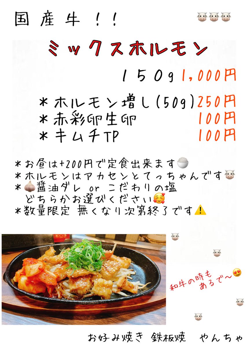 『お好み焼き 鉄板焼 やんちゃ』
g.co/kgs/Sf7B5of