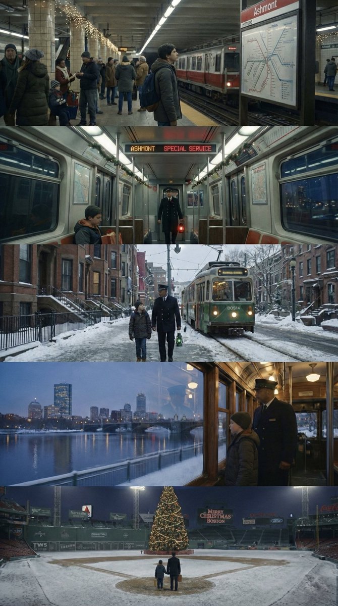 DozaVisuals's tweet image. The Polar Express enters Boston. Exploring some concepts with Gemini and nano banana pro.
