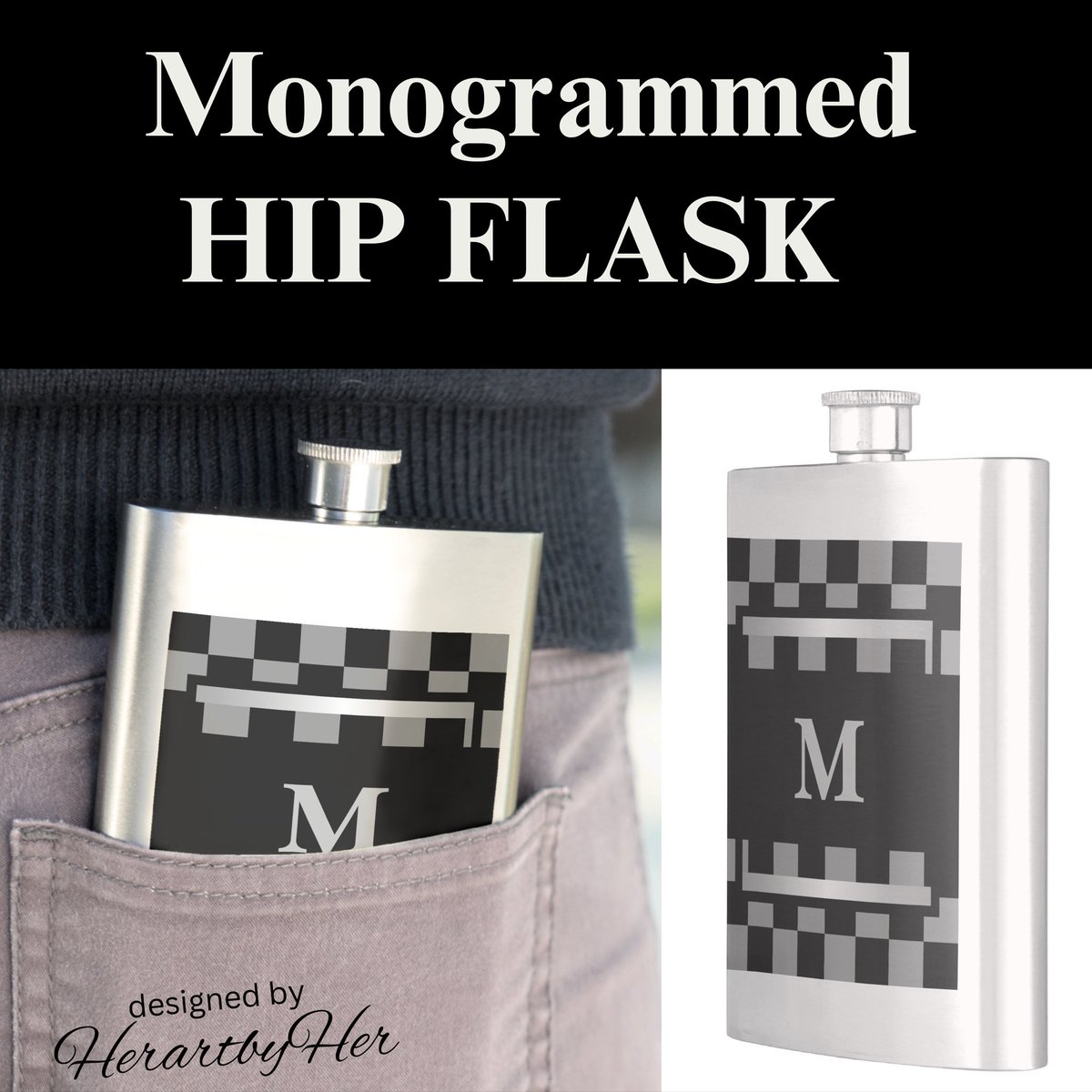 HerartbyHer's tweet image. Personalize your gift ! 
Monogrammed hip flask 🥂

By • Herartbyher 

Link in bio: Zazzle

#hipflask #Customization #giftsforhim 
#stockingstuffers #drinkresponsibly 
#giftshop #Christmas2025 #ChristmasChallenge #zazzlemade