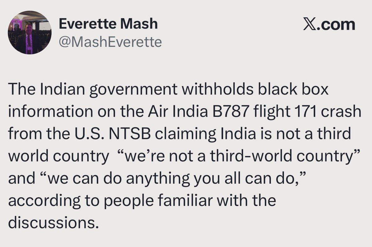 ShivAroor's tweet image. I have never been more convinced that an entire US civil aviation ecosystem has united to falsely pin AI171 on the pilot.
