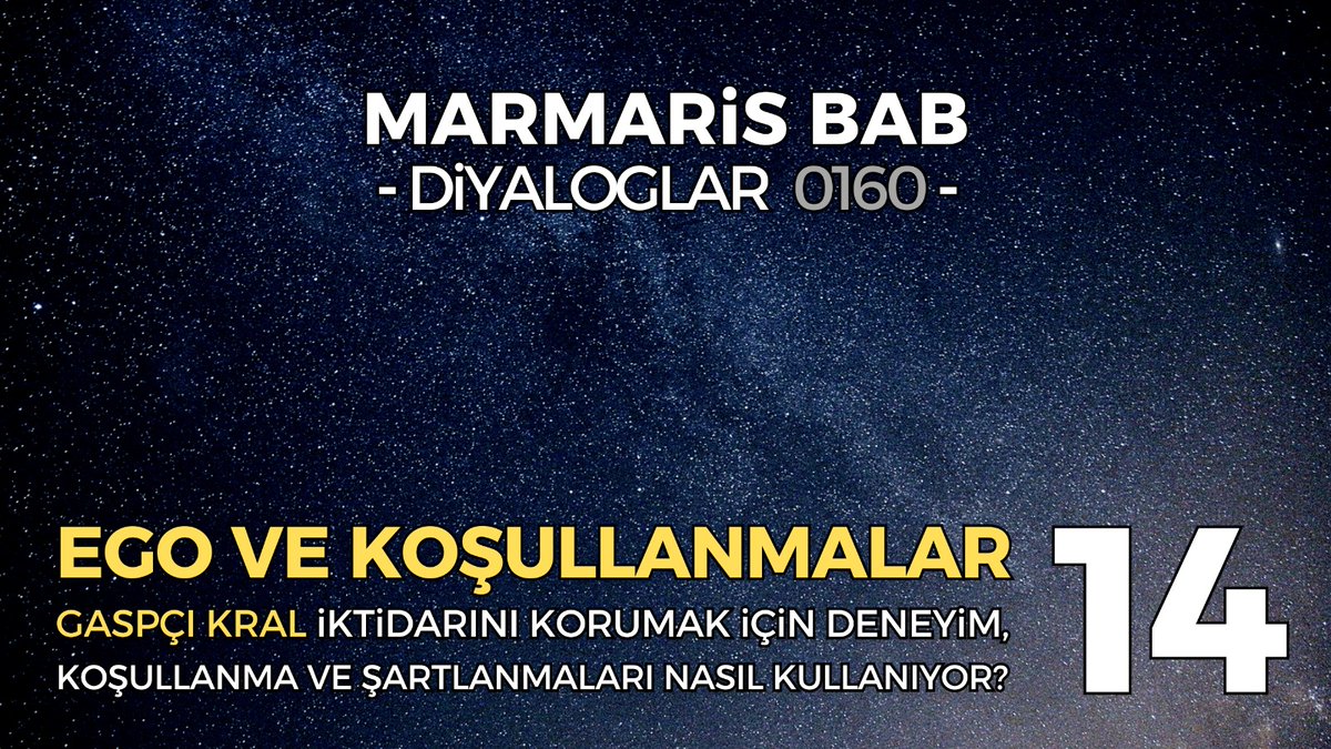 youtu.be/ZgZlt9rm1vU?si…

Hayatımızı yön veren kararlarımız, tepkilerimiz ve duygularımız gerçekten bize mi ait, yoksa geçmişin yükü olan şartlanmaların birer yansıması mı?

Marmaris BAB Diyaloglarının bu bölümünde, zihnimizi ve ilişkilerimizi işgal eden o "Gaspçı Kral", yani ego