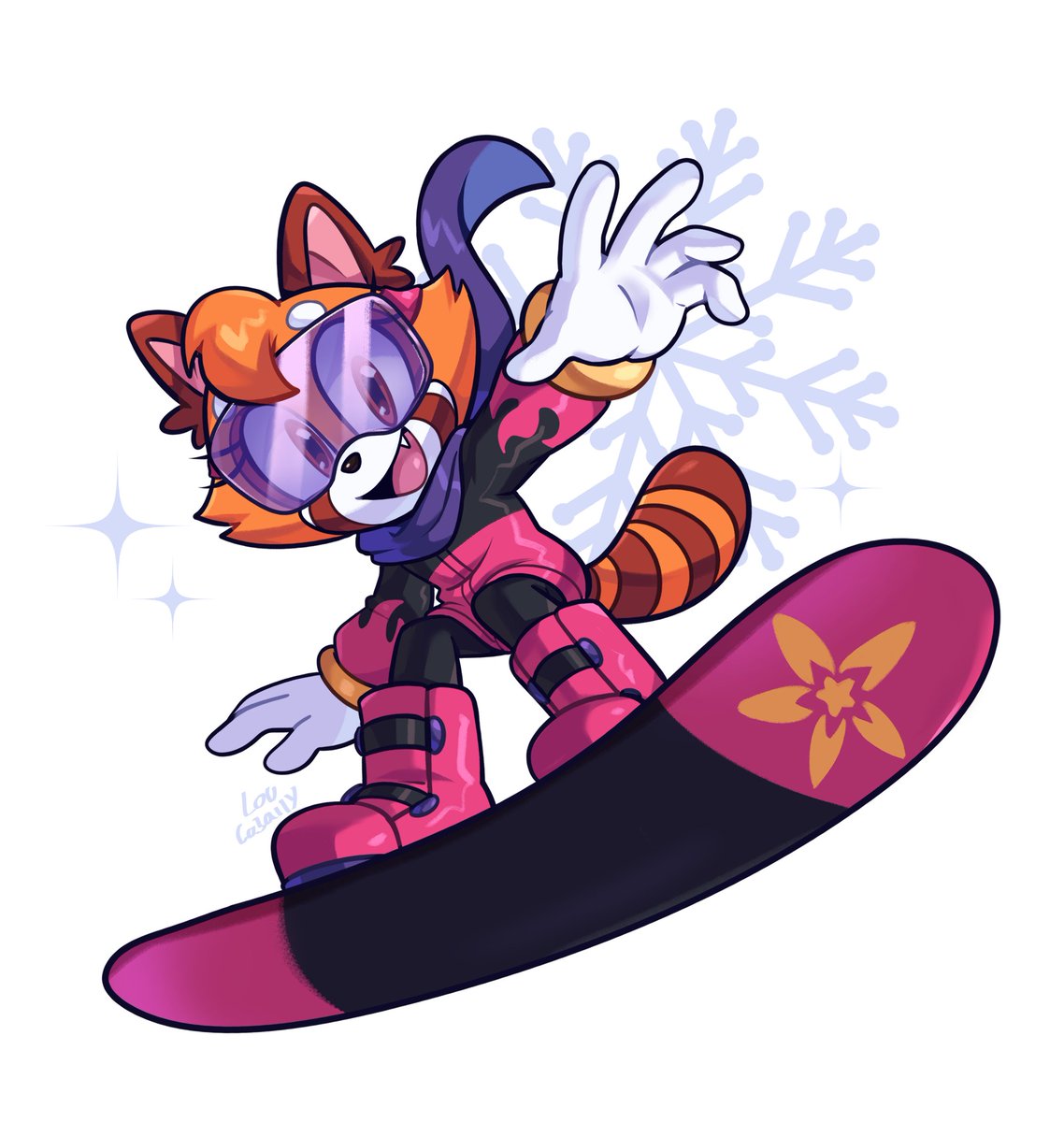 After a long time, I finally designed a winter outfit for Li! 
Obviously inspired by a certain character she loves(?

#SonicTheHedgehog #sonicoc #LiTheRedPanda