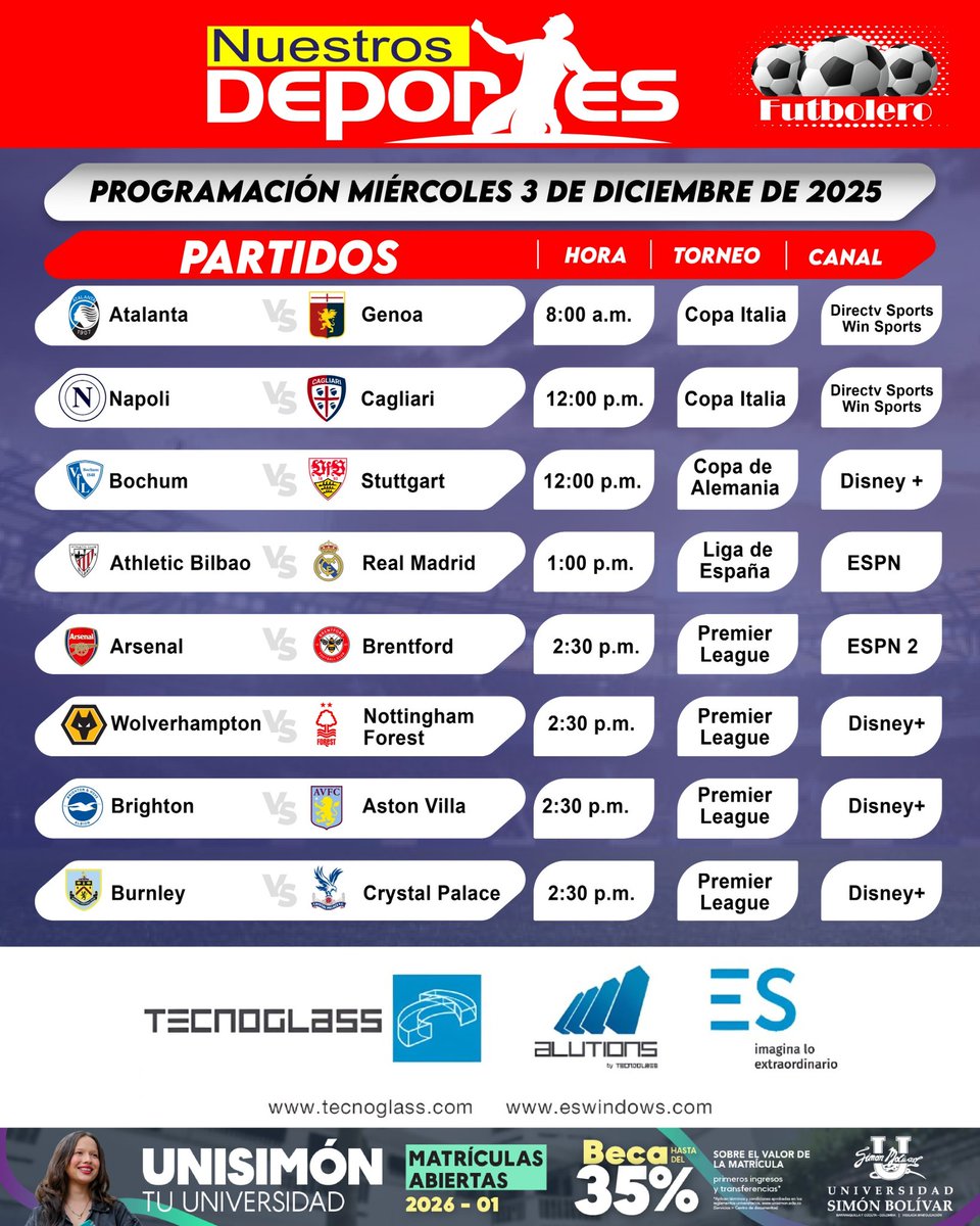 nuestrosdporte2's tweet image. #Programación deportiva del miércoles