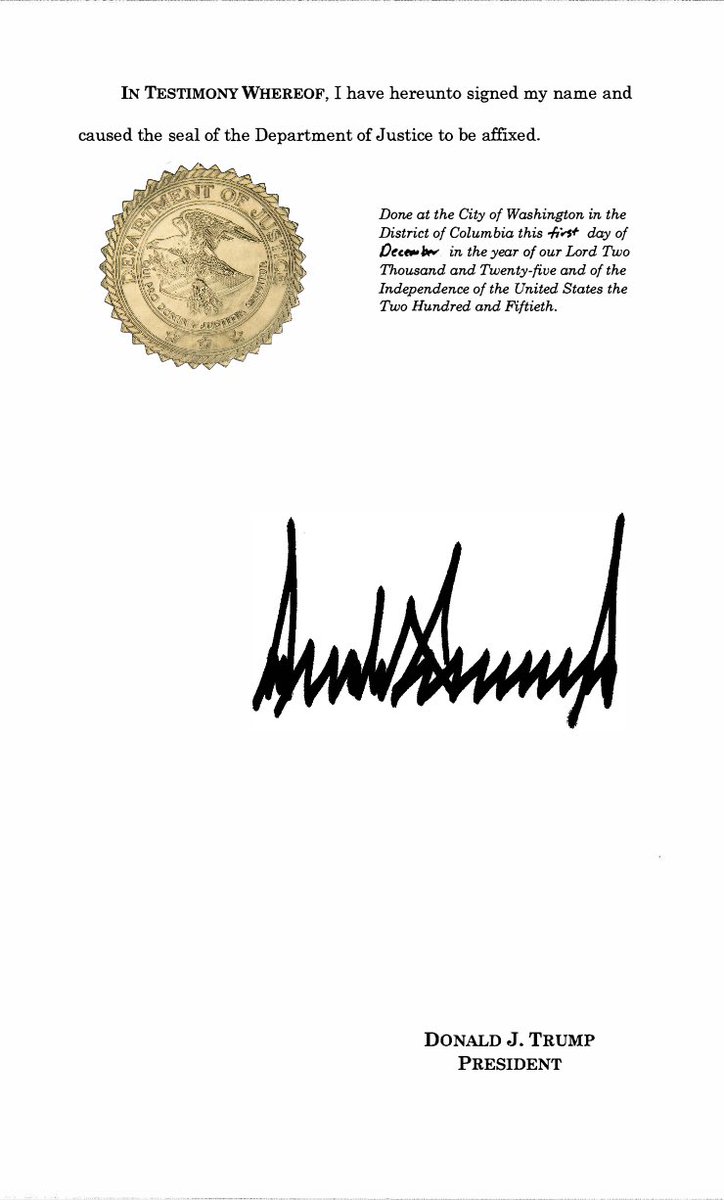 Un total e incondicional Perdón extendido por el Presidente Donald J. Trump a Juan Orlando Hernández. 
¡Gracias Presidente Trump <a href="/POTUS/">President Donald J. Trump</a> !  ¡Dios lo bendiga!

<a href="/JuanOrlandoH/">Juan Orlando H.</a>  es #inocente víctima de #Lawfare y ahora gracias al Presidente Trump se  ha corregido esa injusticia.