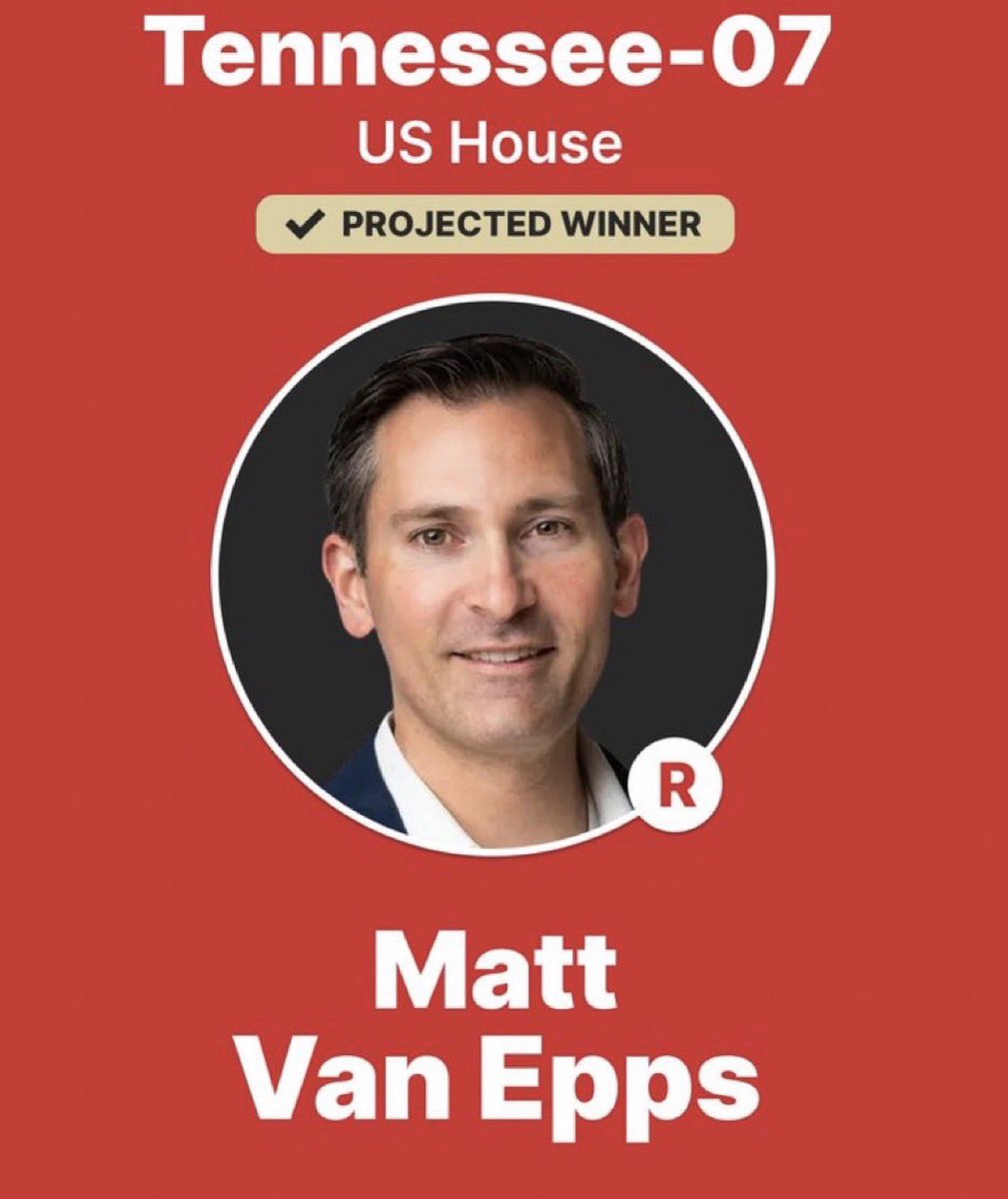 Had to come back on and congratulate <a href="/MattForTN/">Matt Van Epps for Congress</a> 

This is the best news of the night.  
Bye-bye  “cray-cray”  Aftyn Behn.