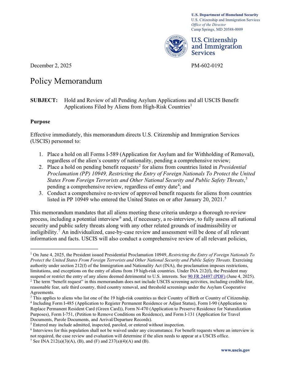 404NOTF65767728's tweet image. 🇺🇸รัฐบาลทรัมป์ได้เซ็นคำสั่งระงับการย้ายถิ่นฐานการอพยพของคนต่างด้าวและการเข้าเมืองจาก 19 ประเทศ จากกลุ่มประเทศโลกที่3 อย่างเป็นทางการทั้งหมด