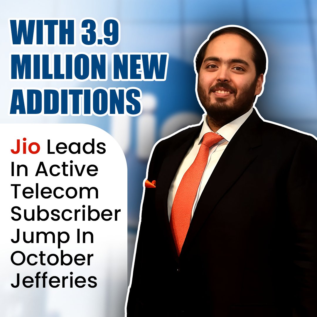 Big moment for Reliance Jio!
In October, Jio added a remarkable 3.9 million active mobile subscribers, the highest growth among all telecom operators in India.

This surge once again shows how Reliance Jio continues to lead the sector with reliable connectivity, strong network