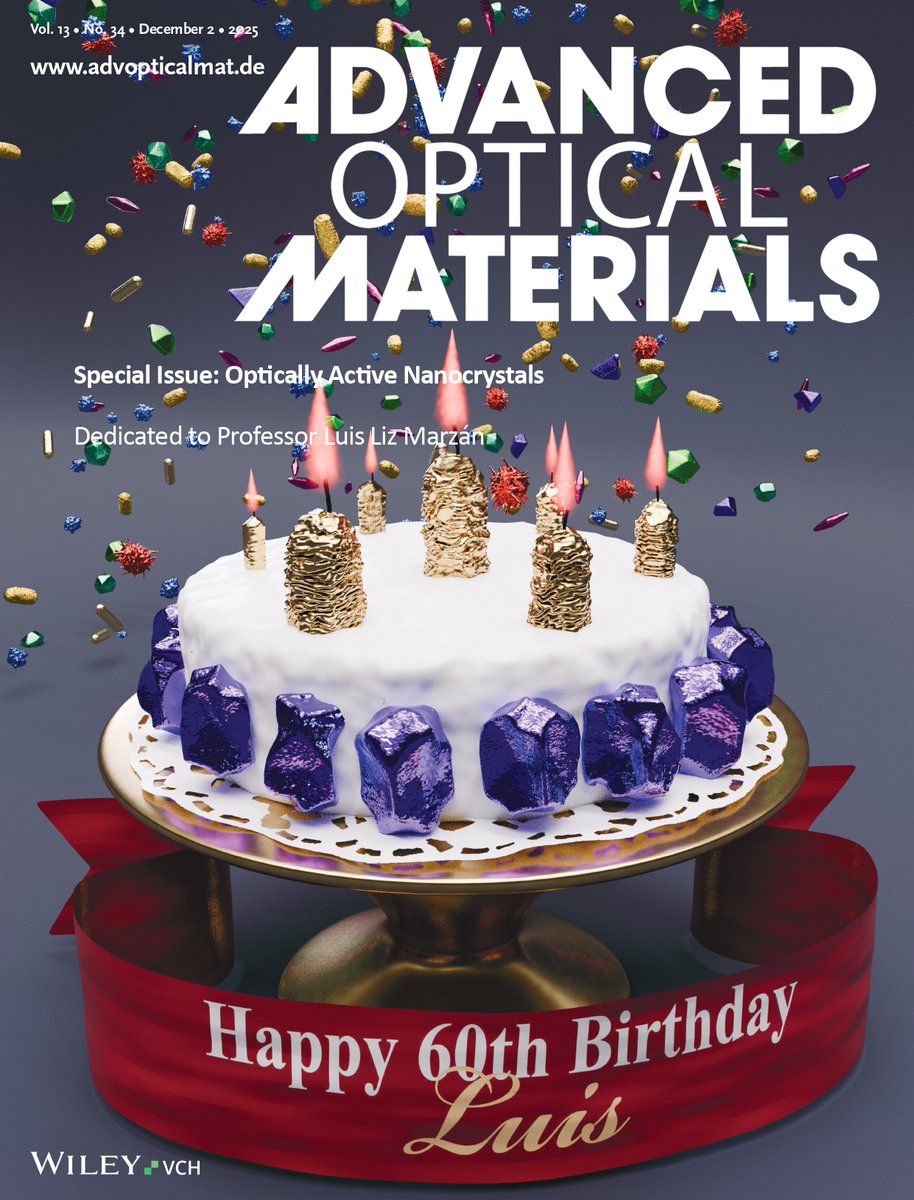 ✨ Celebrating a Milestone in Nanoscience!!!! ✨

Thrilled to share the special issue honoring Prof. Luis Liz-Marzán on his upcoming 60th birthday! 🎉

Thanks to <a href="/EmatSarabals/">Sara Bals_EMAT</a> <a href="/Polavarapu_Lab/">Lakshminarayana Polavarapu</a> and Anja Wecker

📖Issue: advanced.onlinelibrary.wiley.com/toc/21951071/2…
🖋Editorial: advanced.onlinelibrary.wiley.com/doi/10.1002/ad…