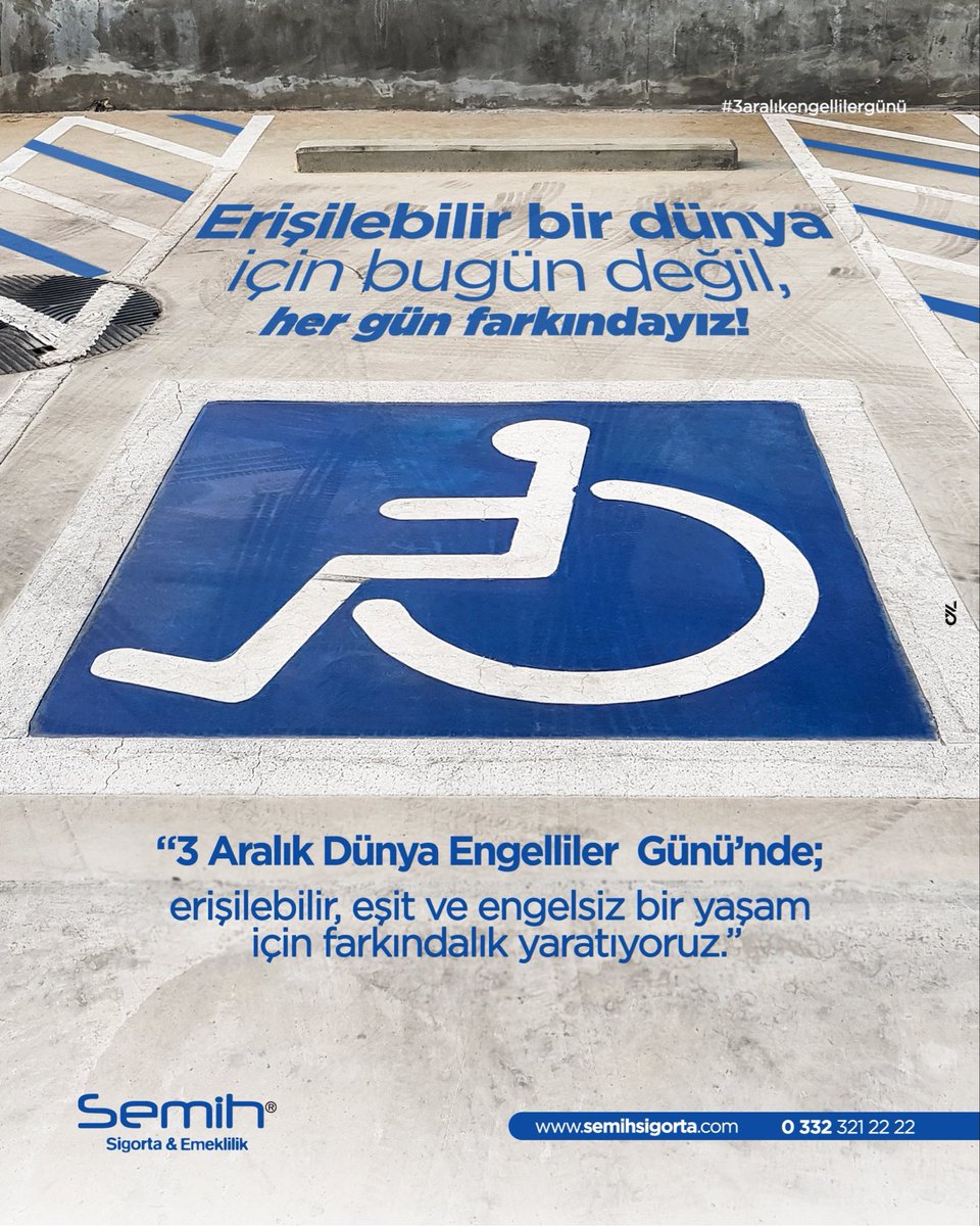 “Engelleri birlikte aşabileceğimiz bir dünya mümkün.
3 Aralık Dünya Engelliler Günü, farkındalık değil; eşit yaşam hakkını hatırlatma günüdür.
Bugün de yarın da herkes için daha erişilebilir, daha güvenli bir hayat için çalışıyoruz.”

#3aralıkdünyaengellilergünü💐