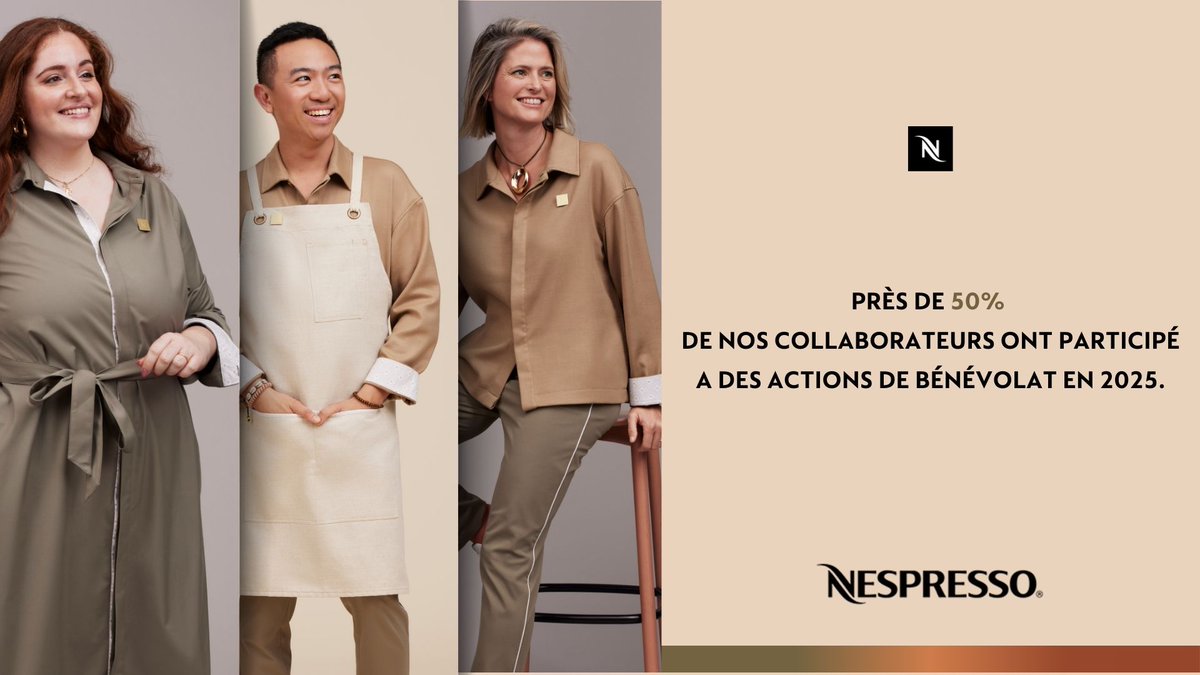 Quand une équipe choisit de s’engager, c’est toute l’entreprise qui grandit.
Pour la #JournéeMondialeDuBénévolat, je tiens à saluer l’engagement de nos collaborateurs. Chez <a href="/NespressoFR/">Nespresso France</a>, nous offrons à chacun 4 demi-journées par an pour soutenir une association et créer un impact
