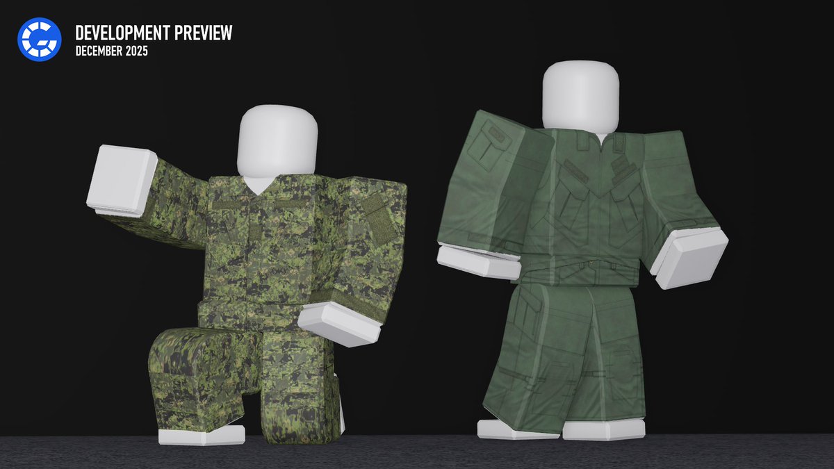 GameLoadedDev's tweet image. 🚨 Sneak Peek Alert!

Introducing the PHILARPAT BDU 🇵🇭 (left) and the MTCU V.2 IAT in olive drab green (right). Both of these uniforms plus more will be released in the upcoming Christmas update!

#Roblox #RobloxDev #BRM5 #BlackhawkRescueMission5