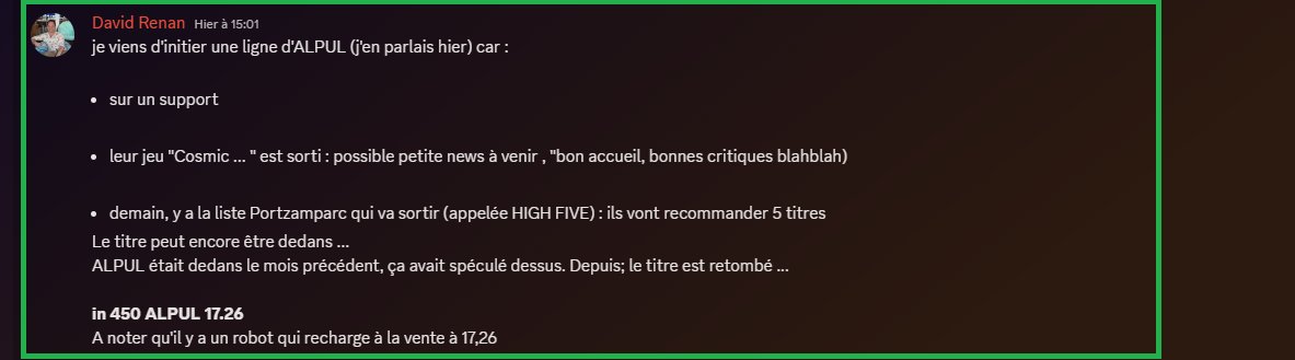 DR__Bourse's tweet image. Extrait de notre discord (message d&apos;hier)
(partie sur ALPUL et Portzamparc 🔮🔮)

$ALPUL