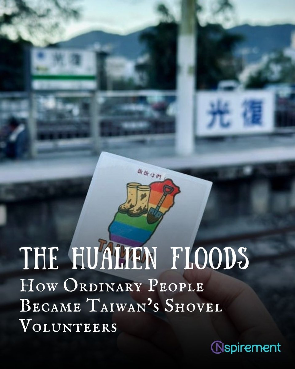 nspirement's tweet image. Floods strike without mercy, yet compassion rises just as quickly. In September 2025, a massive mudflow in Hualien, on Taiwan’s eastern coast, surged downstream after days of extreme rainfall. #Heroes #NaturalDisasters #Taiwan #Hualien #臺灣 #台灣
nspirement.com/2025/12/02/the…